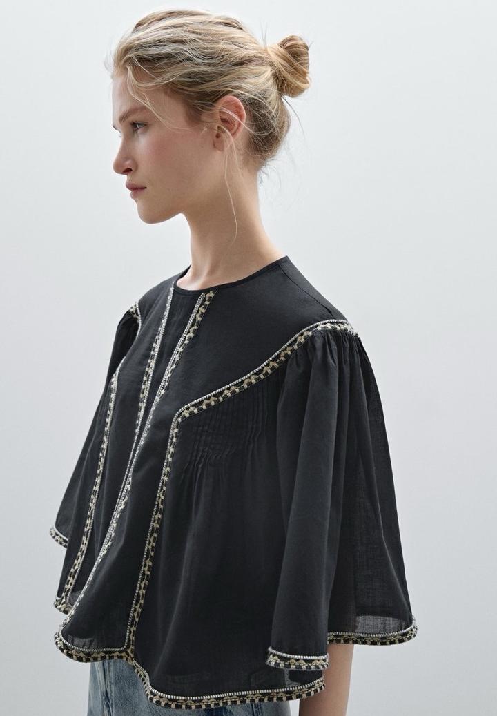 Massimo Dutti блуза с вышивкой
