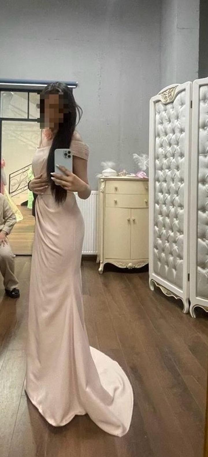 Пудровое платье arunaz atelier