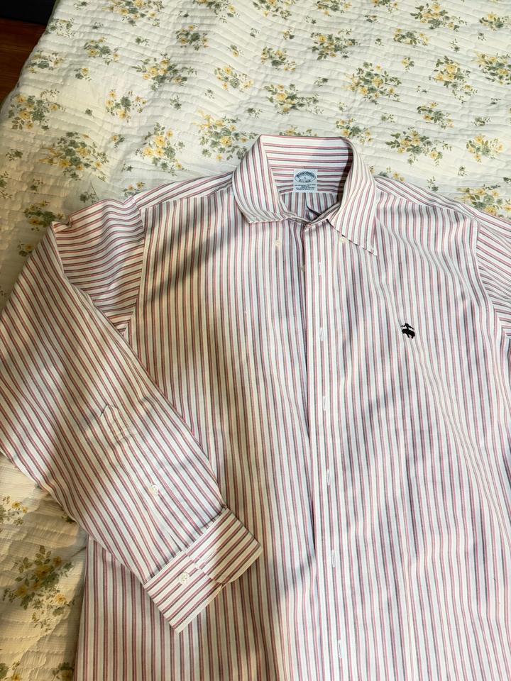 Non iron рубашка в полоску в L размере