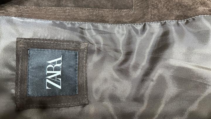 Пиджак zara натуральная замша