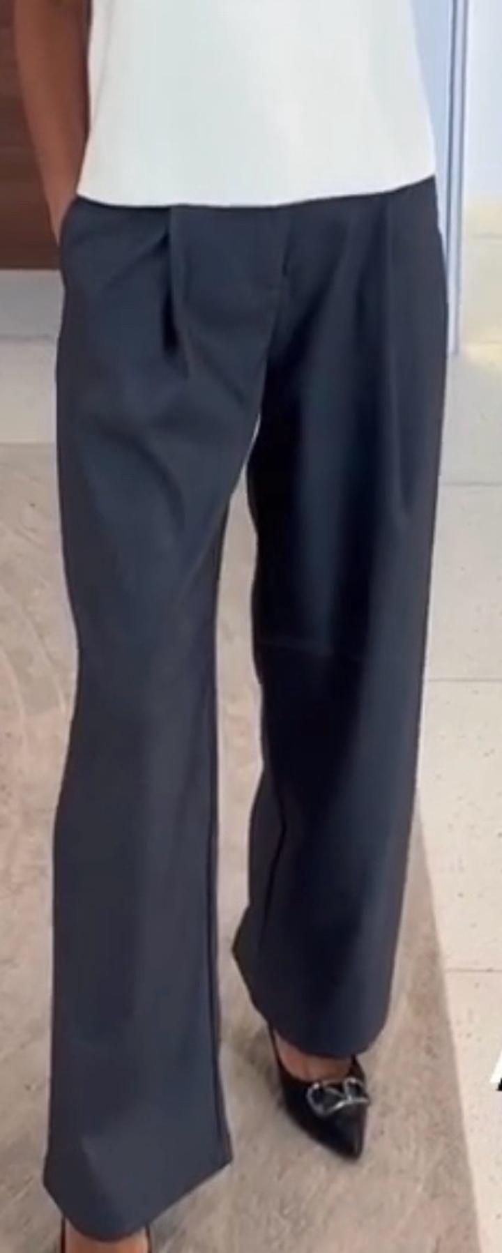 Брюки палаццо серые М