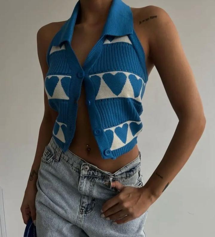 Топ вязаный на пуговицах 𓃦