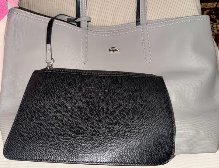 Lacoste Tote Bag серый, черный