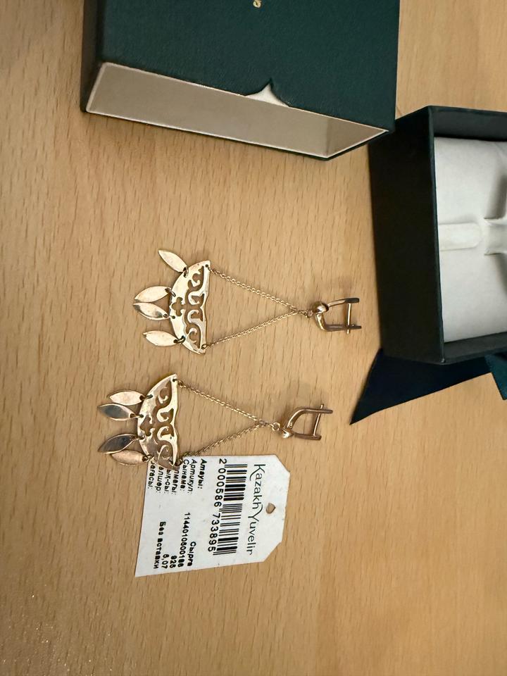 серьги подвеска казахювелир