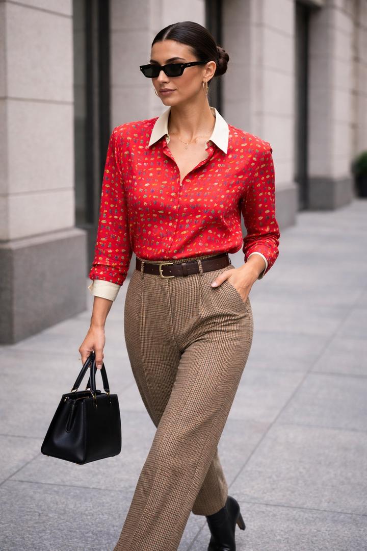 Брюки в клетку