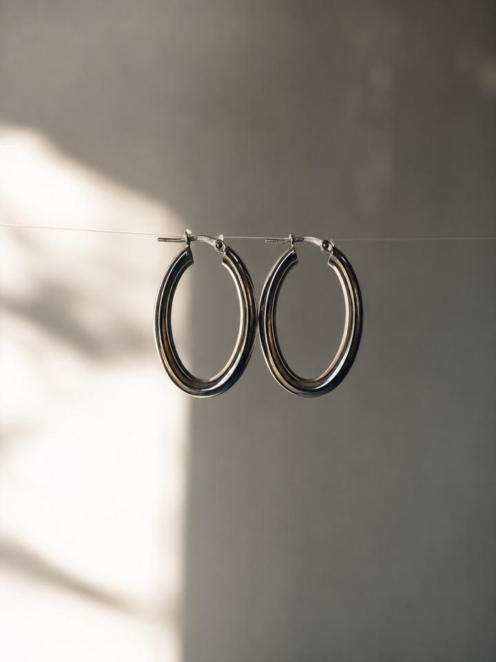 Серьги-кольца из серебра