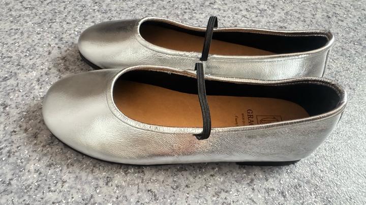 Серебристый балетка