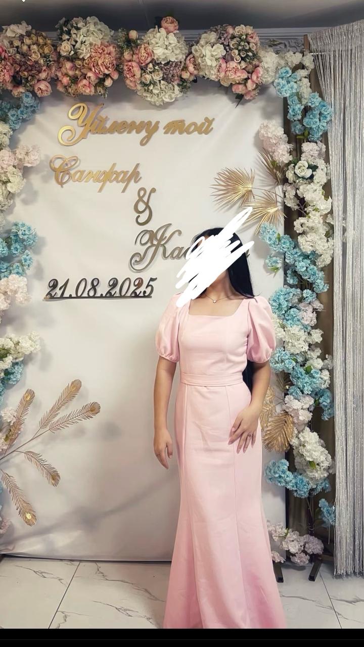 вечернее розовое платье