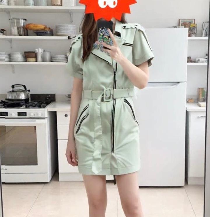 Новое платье с поясом р 44-46 мятное/фисташковое рубашка мини