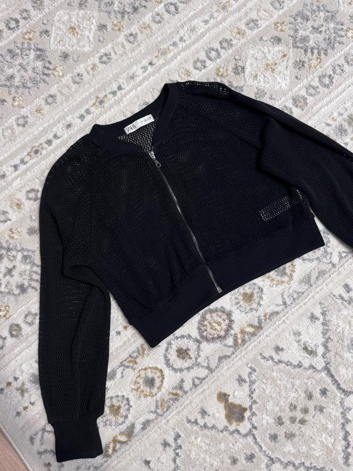 Черный сетчатый бомбер Zara
