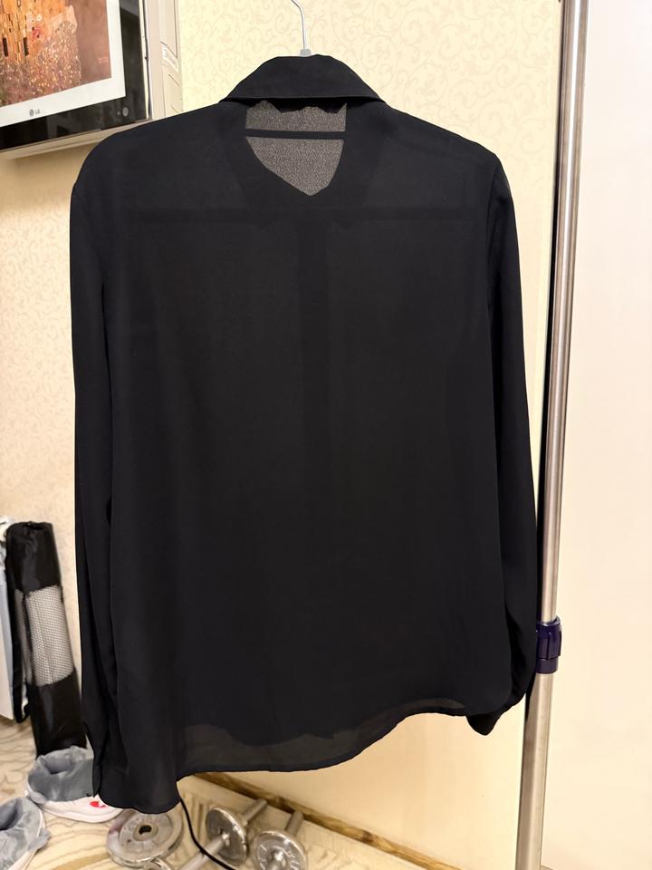 Черная шифоновая рубашка