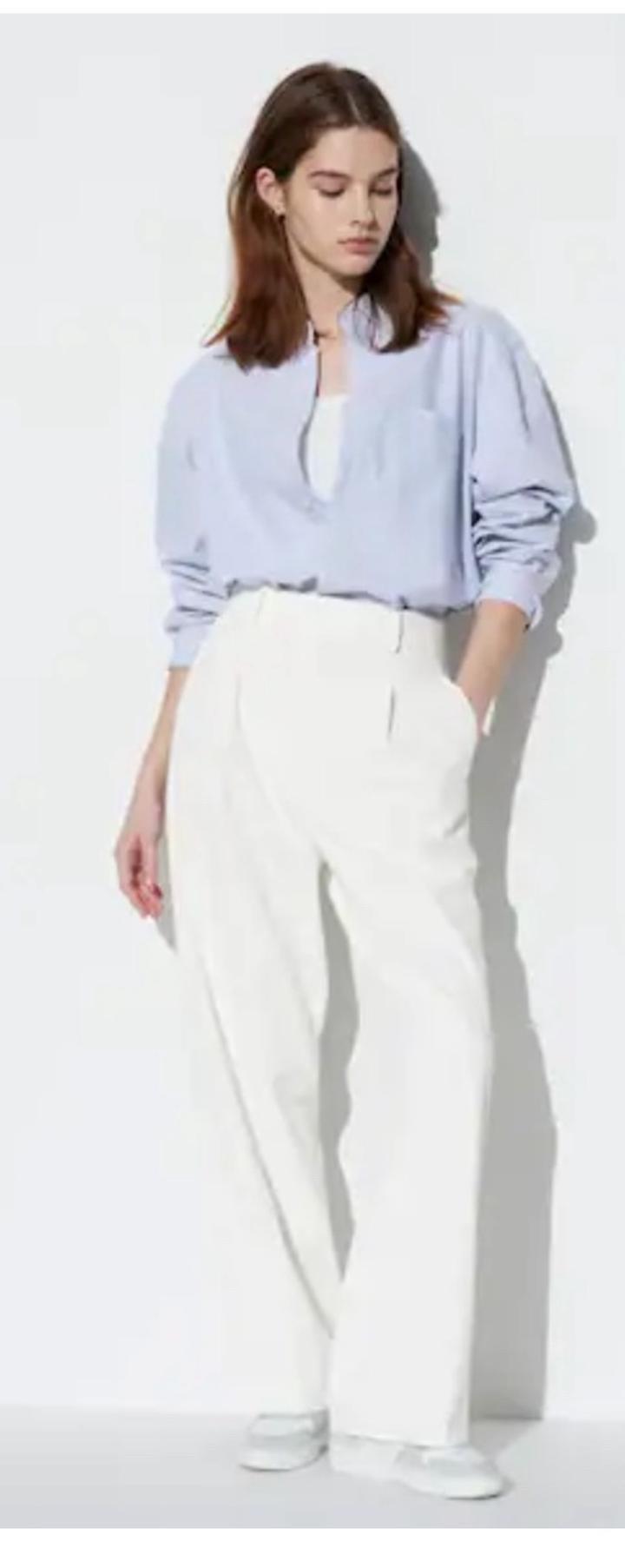Белые брюки с защипами