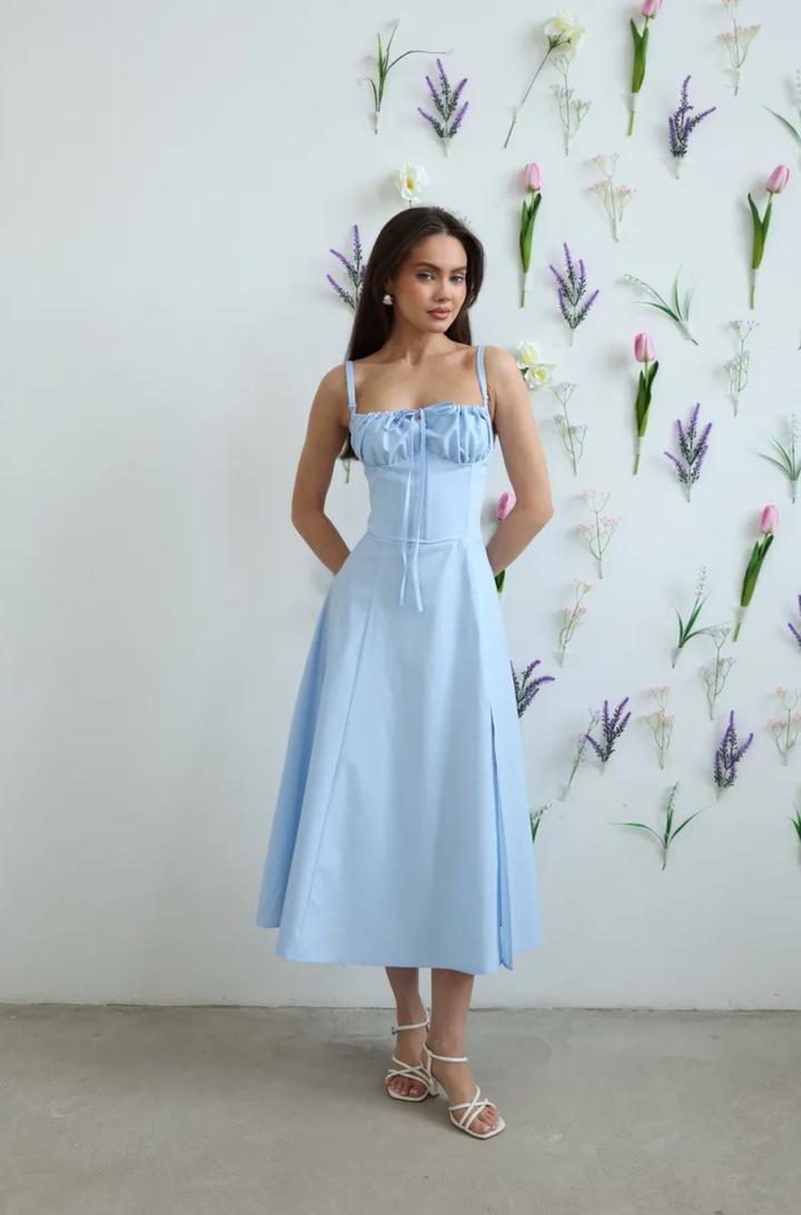 Голубое платье летнее