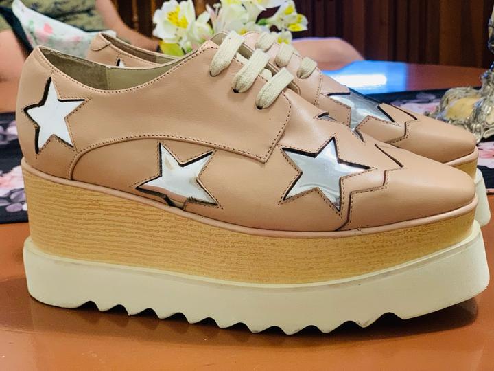 Броги из нежной розовой кожи