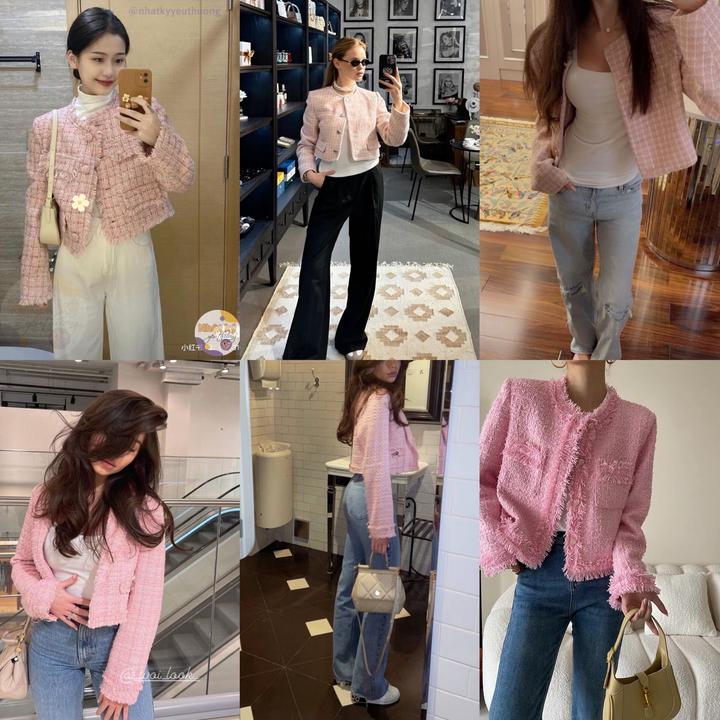 Розовый твидовый жакет 💗