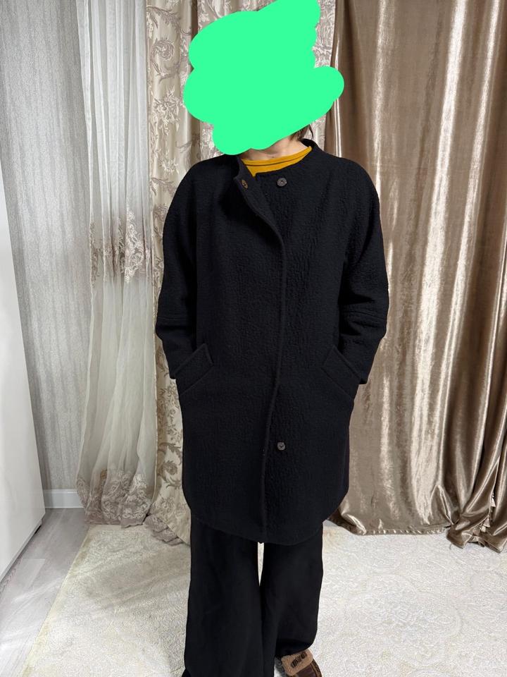 Пальто драповый черный