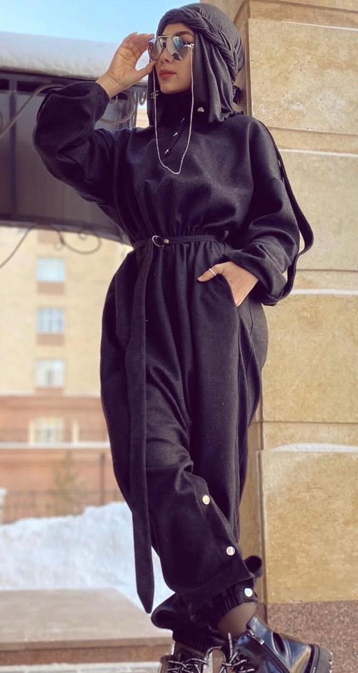 Черный мусульманский комбинезон Aqqu Aman