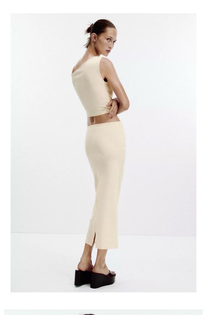 Zara юбка в сливочном цвете