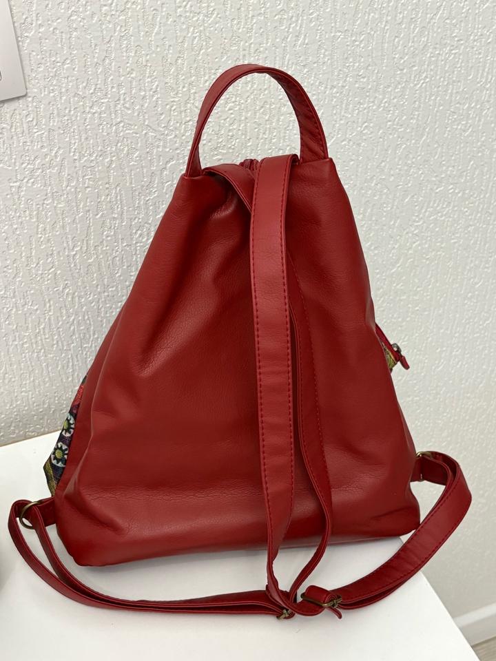 Бордовый рюкзак в этно стиле (с ою)