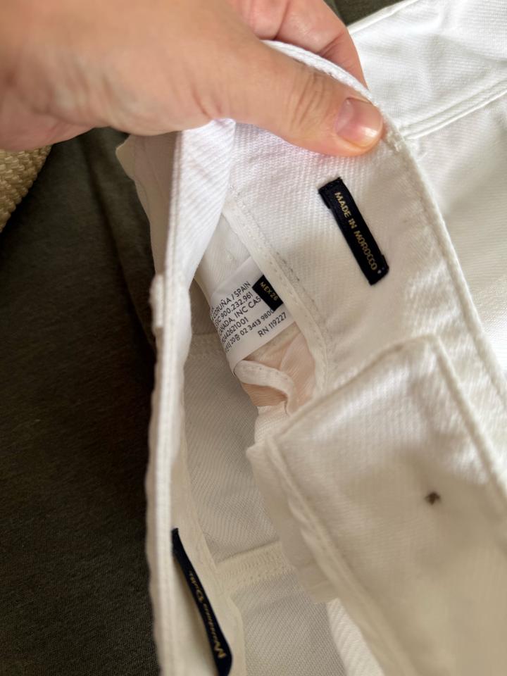 Белые льняные брюки Massimo Dutti