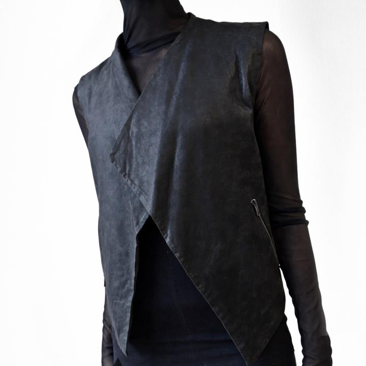 Жилетка в стиле rick owens / model off-duty из 100% натуральной кожи