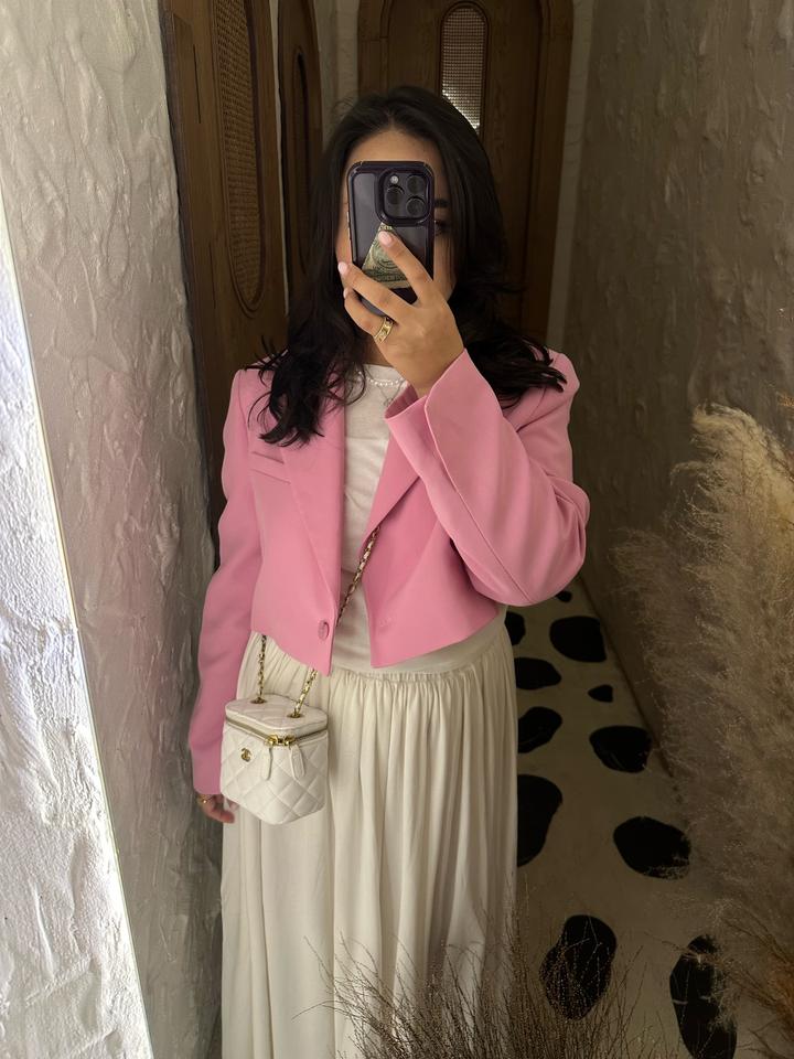 Zara пиджак розовый