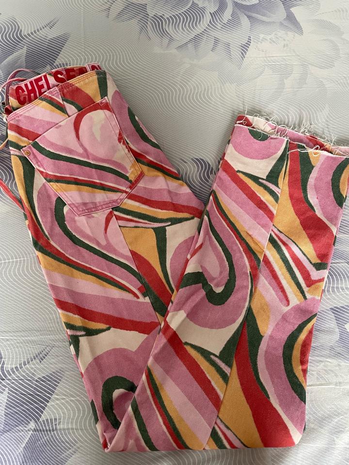 Джинсы-праздник! Психоделический принт в стиле 70-х 🌈 хиппи