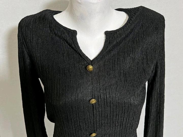 Новый черный топ блузка S р 42-44 с блеском офисный casual textured рубашка