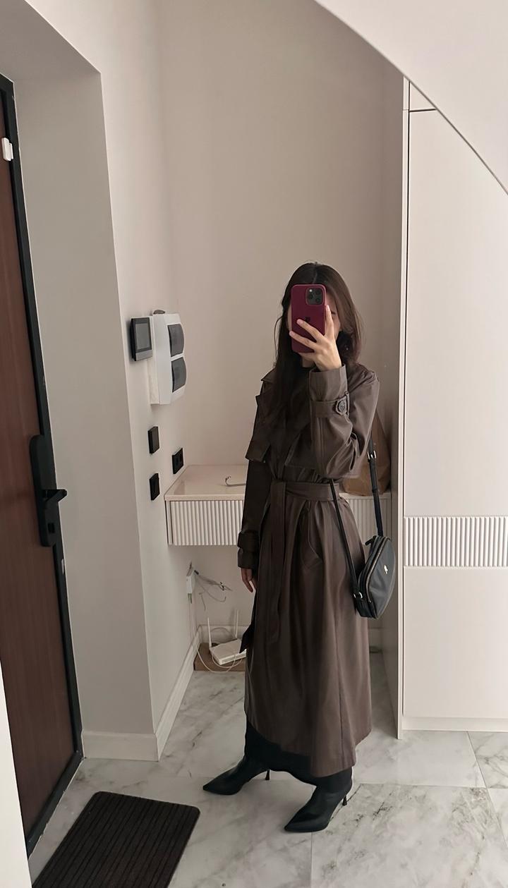 Тренч кожаный