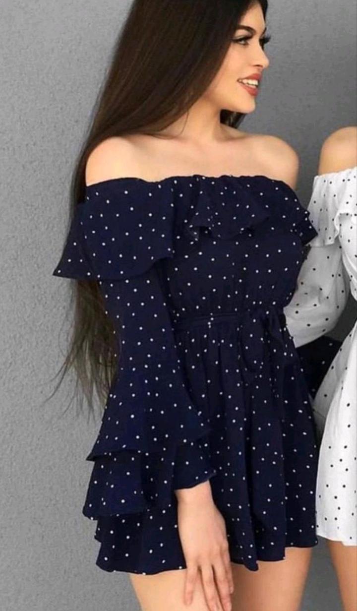 Синий комбинезон в горошек