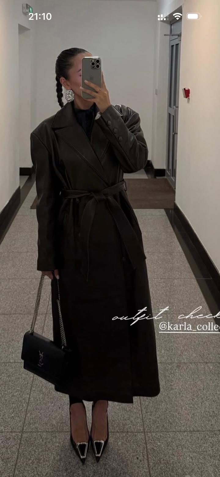 Тренч из натуральной телячьей кожи, размер L