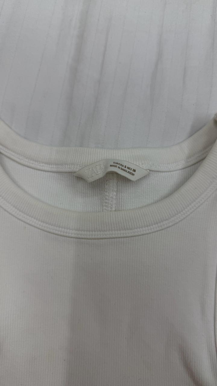 Топик/майка Zara в белом цвете, размер S