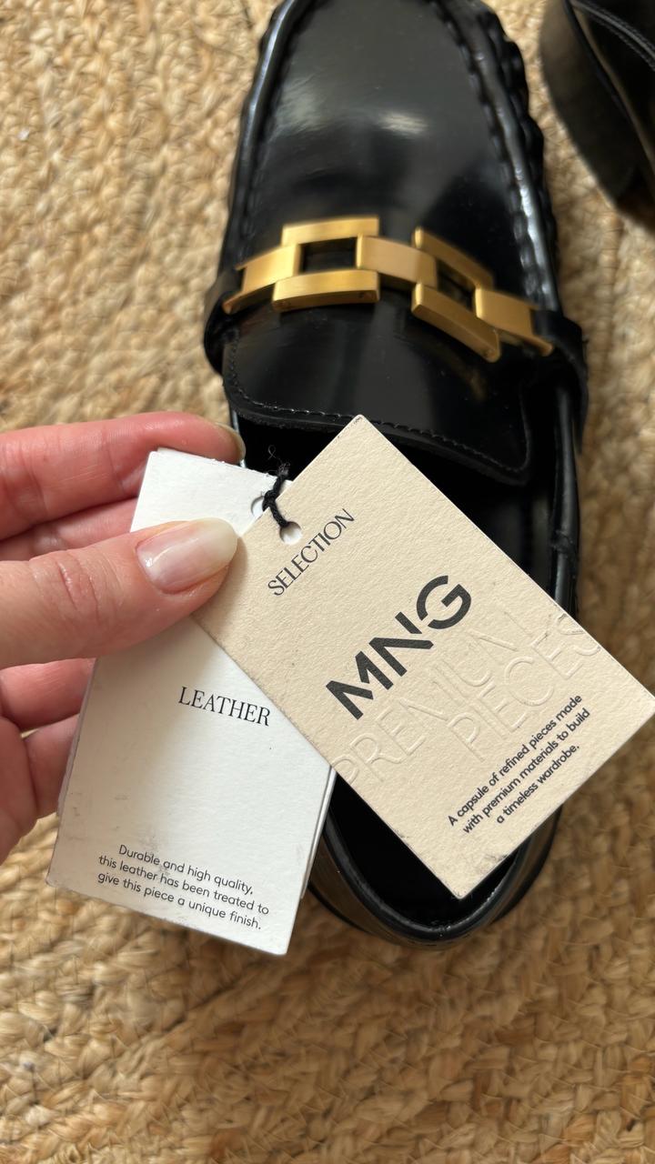 Кожаные лоферы Mango