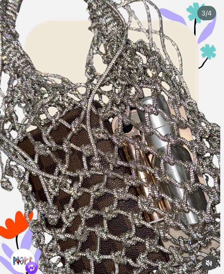 Серебряная сумка/авоська Айқай от бренда МӘРТ