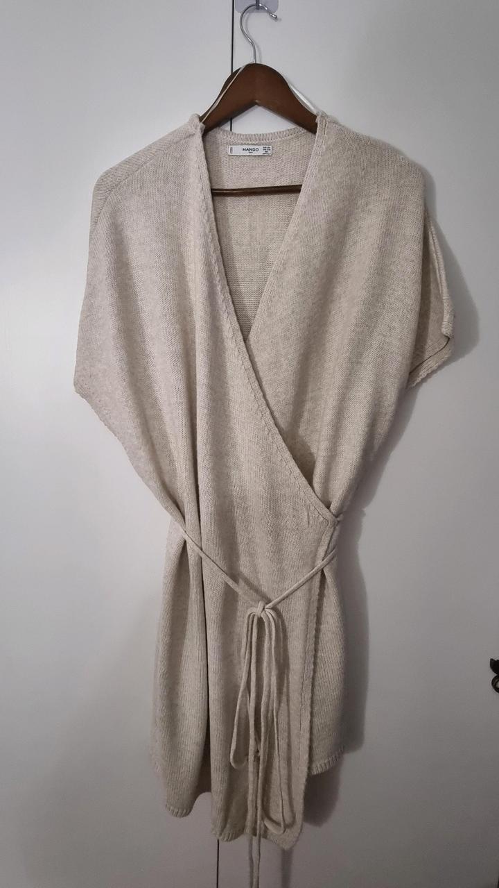 Бежевый кардиган Mango Suit с поясом