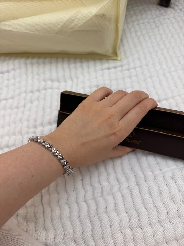 Тенисный браслет серебро