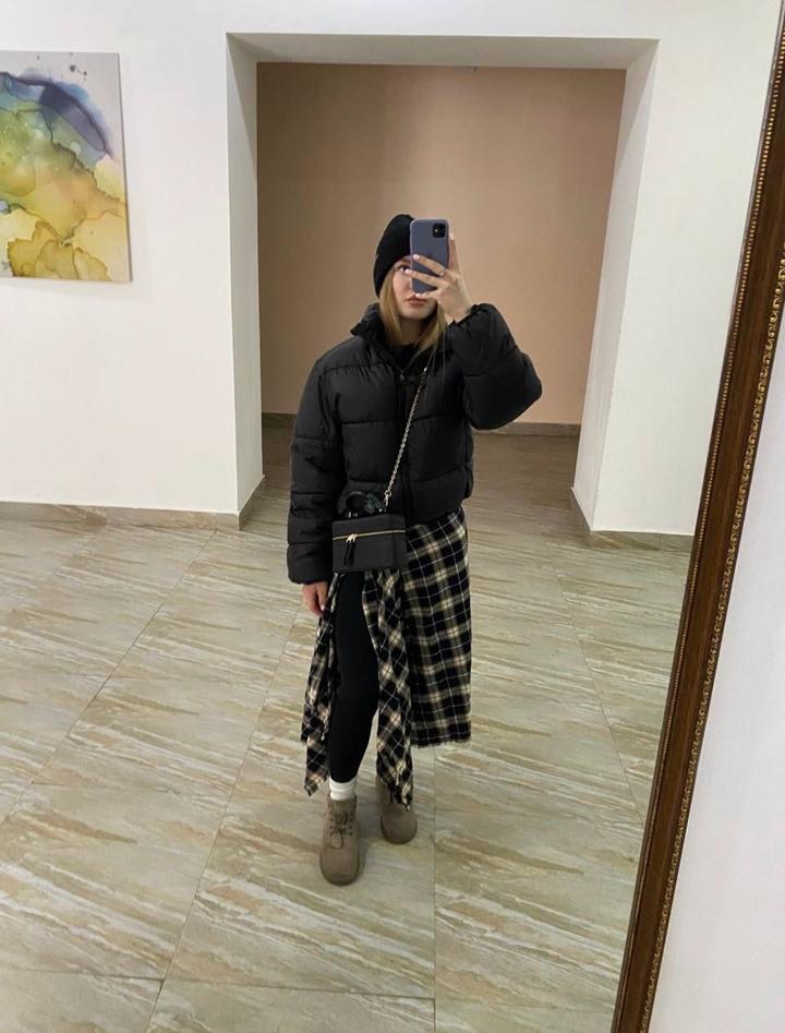 Женская укороченная куртка-пуховик (Black Puff)