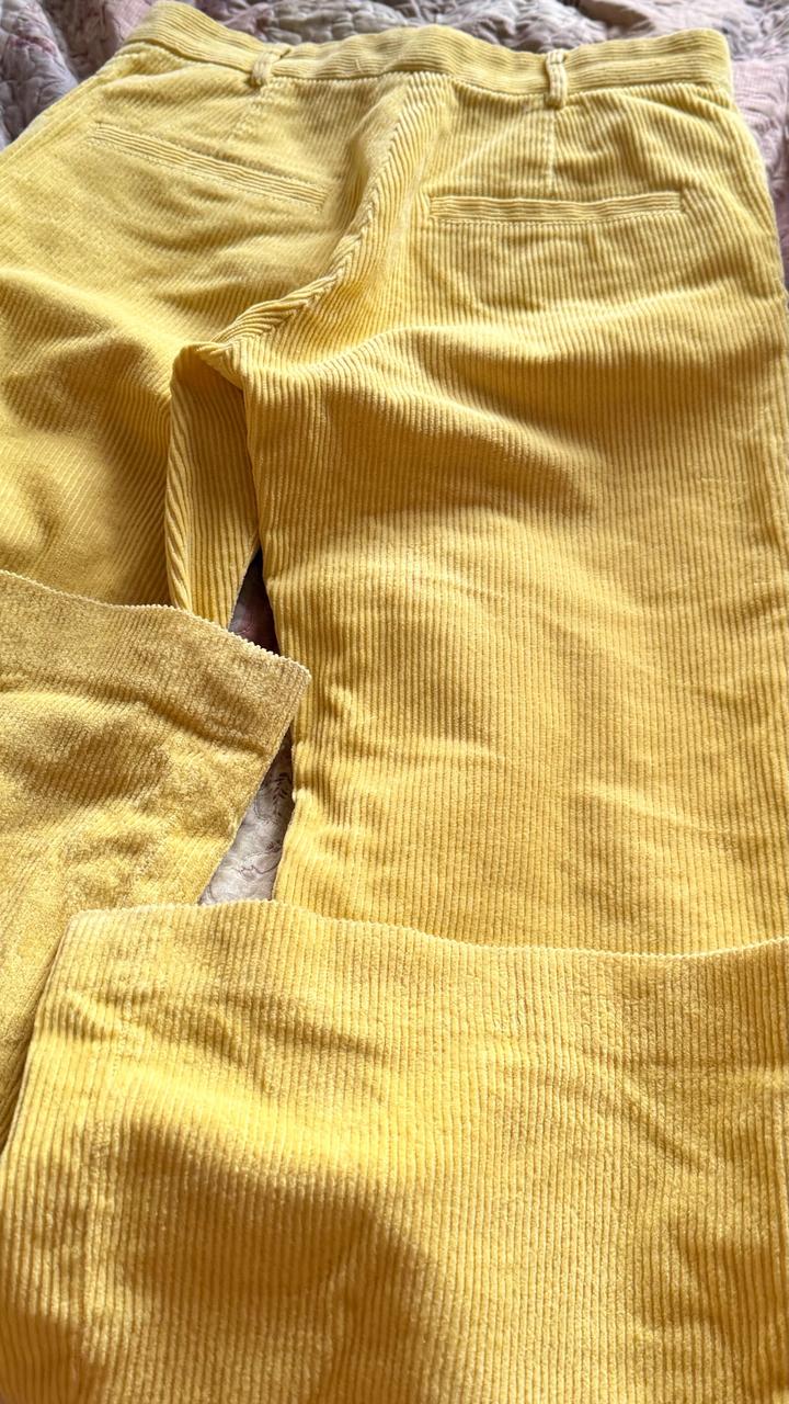 Желтые вельветовые джинсы Massimo Duti, 36