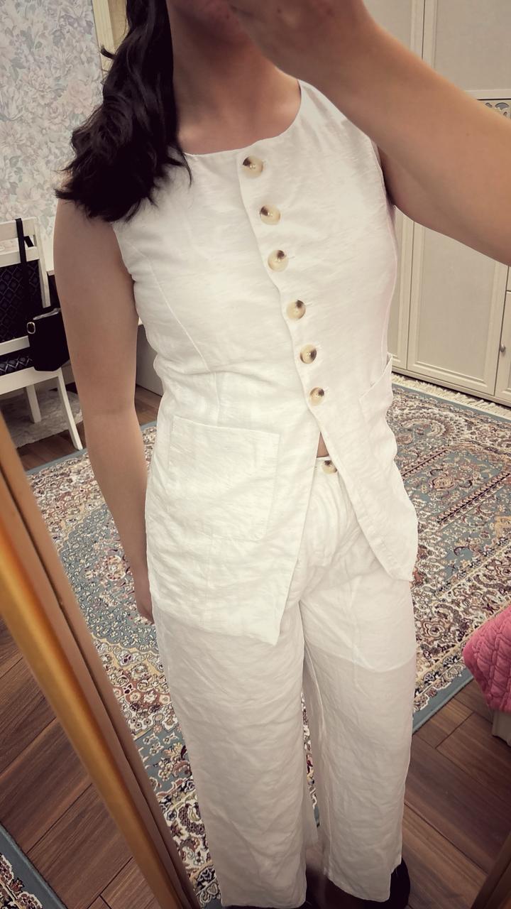 Льняная двойка белая