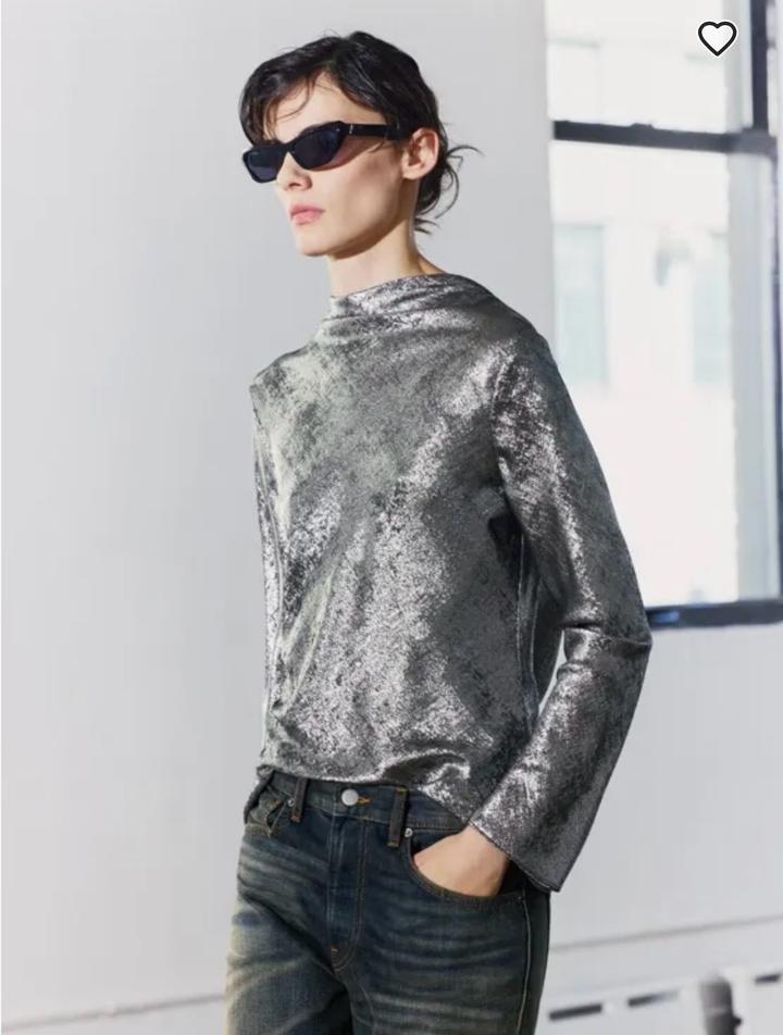 ТОП ИЗ ТКАНИ C МЕТАЛЛИЧЕСКИМ БЛЕСКОМ — ZWCOLLECTION