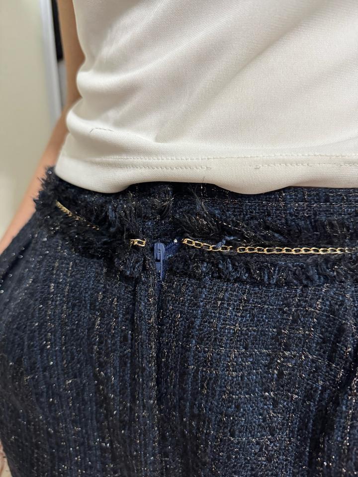 темно синий твидовый шорты