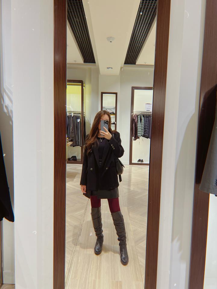 Кожаные длинные сапоги (зима)