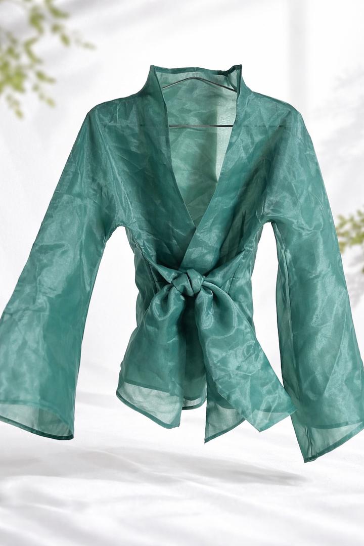 Стильная organza wrap blouse (кимоно стиль)