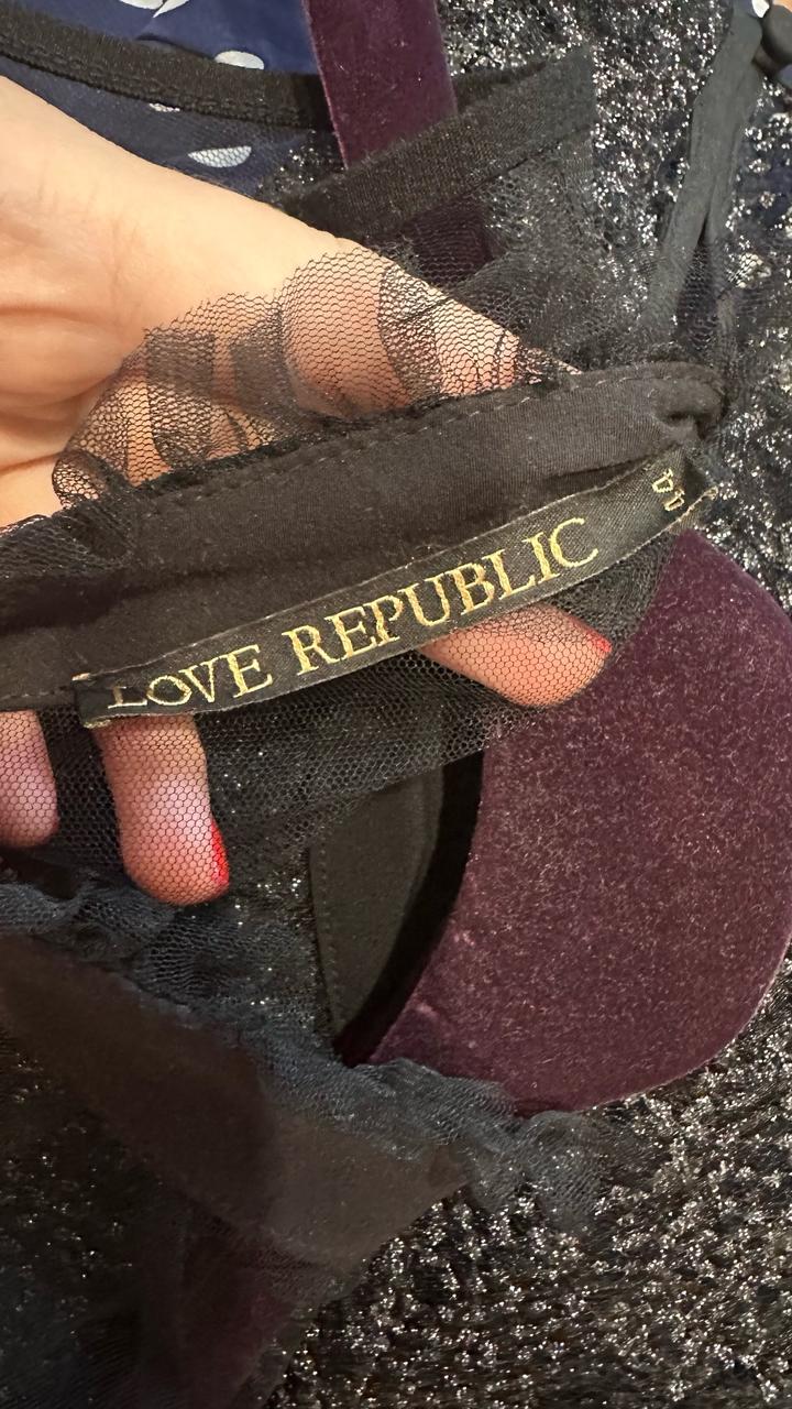 Платье из фатина с прозрачной кокеткой Love Republic
