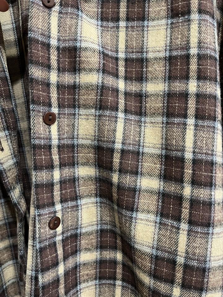 Байковая рубашка коричневого цвета в клетку