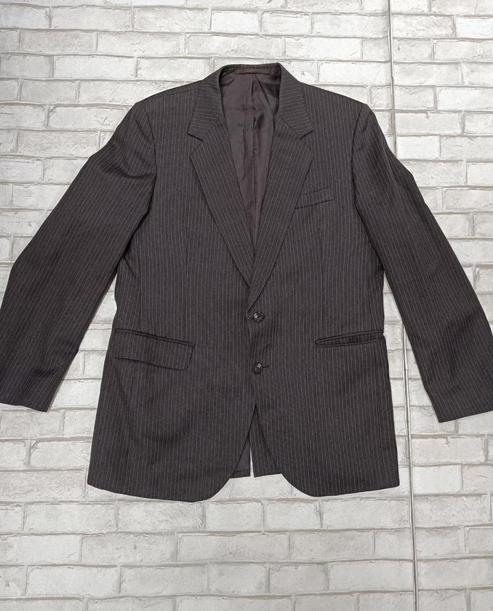 Винтаж Коричневый в клетку мужской пиджак