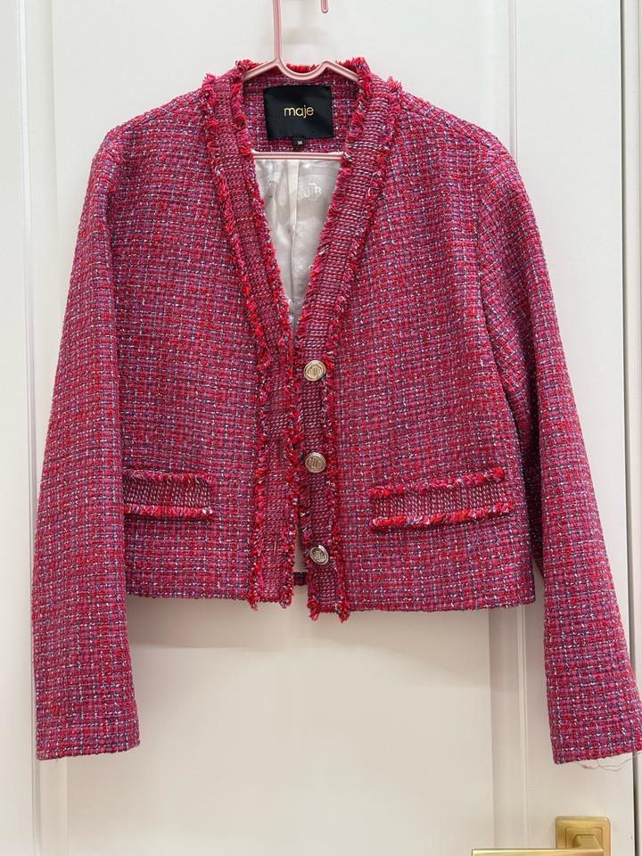 женский укороченный твидовый жакет от французского бренда Maje