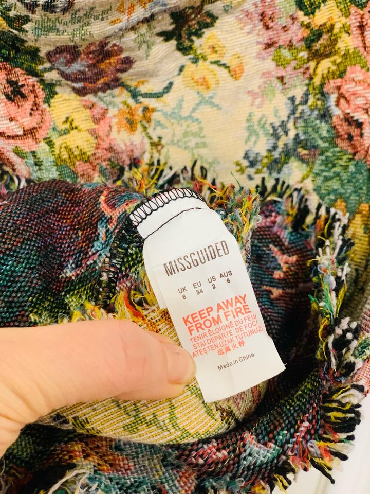 Гобеленовая мини юбка с бахромой