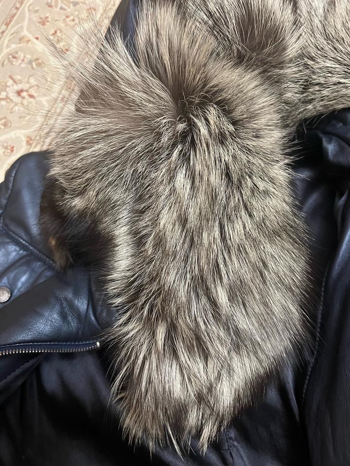 Кожаный пуховик