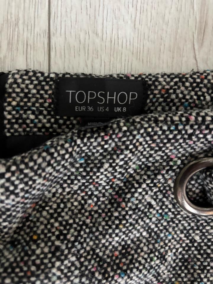 Юбка мини твид шерсть top shop xs s